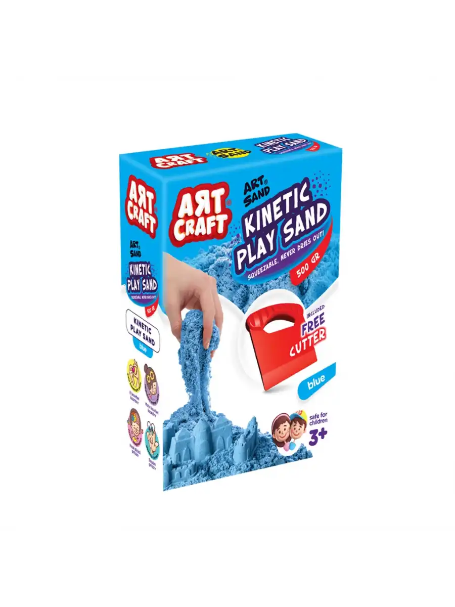 Art Sand Aksesuarlı Mavi Oyun Kumu 1000 Gr. - Kinetik Kum Seti - Natural Kum - Doğal Kum