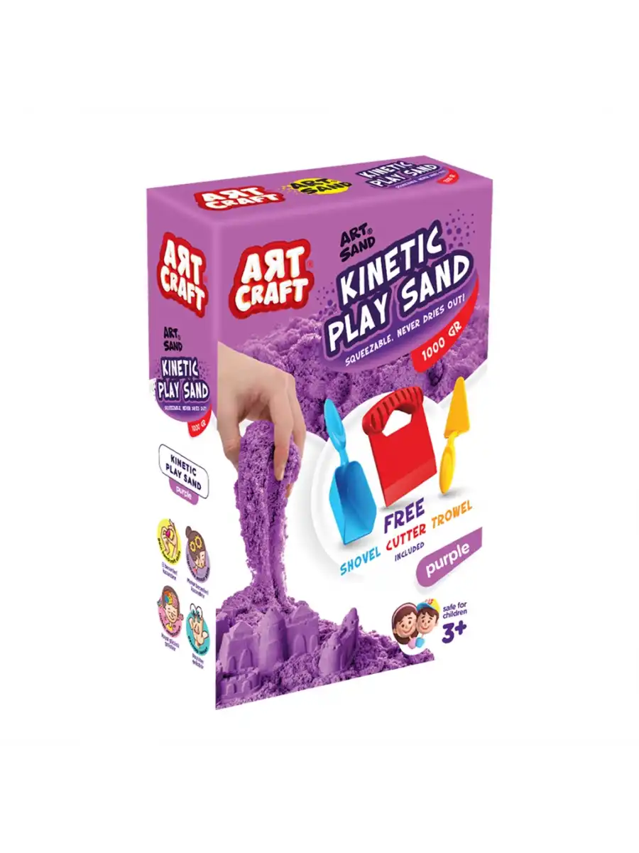 Art Sand Aksesuarlı Mor Oyun Kumu 1000 Gr. - Kinetik Kum Seti - Natural Kum - Doğal Kum