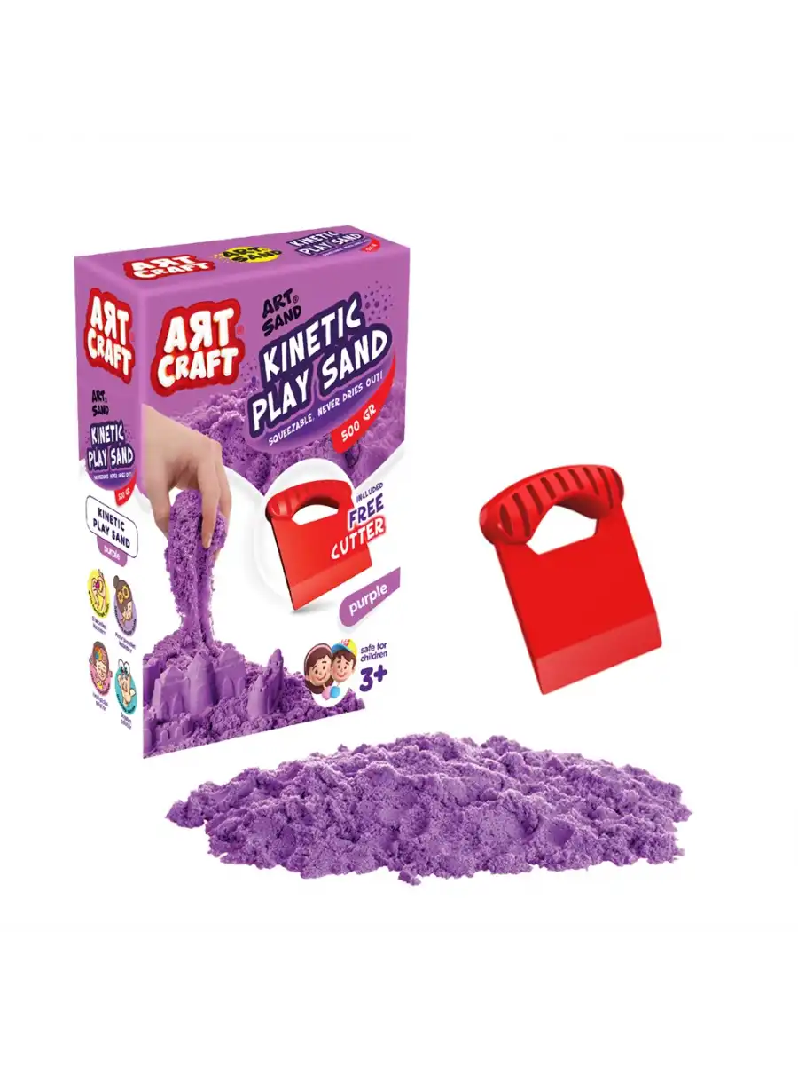 Art Sand Aksesuarlı Mor Oyun Kumu 500 Gr. - Kinetik Kum Seti - Natural Kum - Doğal Kum