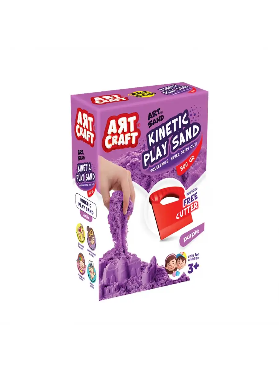 Art Sand Aksesuarlı Mor Oyun Kumu 500 Gr. - Kinetik Kum Seti - Natural Kum - Doğal Kum