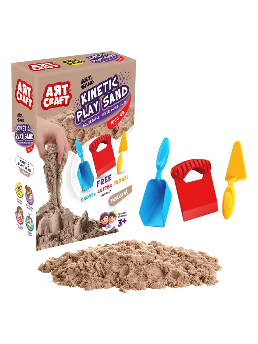 Art Sand Aksesuarlı Natural Oyun Kumu 1000 Gr. - Kinetik Kum Seti - Natural Kum - Doğal Kum