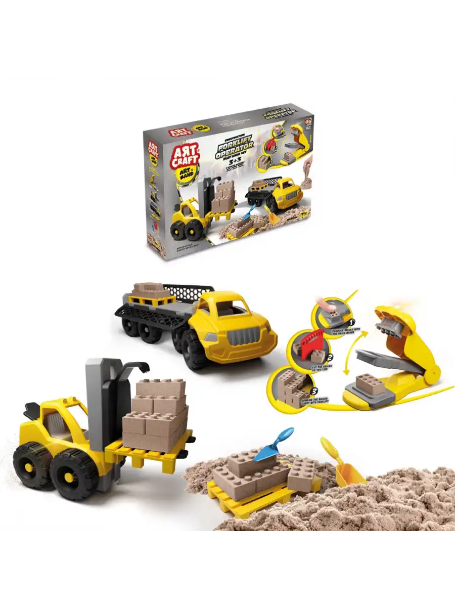 Art Sand Forklift Operatör Kum Seti 750 Gr. - Oyun Kumu Seti - Kinetik Kum Seti - Natural Kum - Doğal Kum