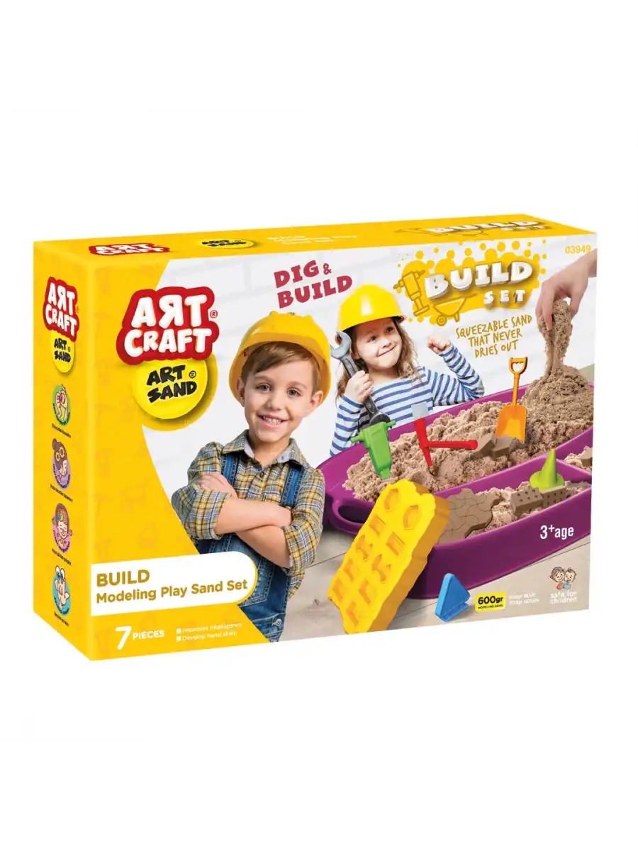 Art Sand İnşaat Kum Seti 600 Gr. - Oyun Kumu Seti - Kinetik Kum Seti - Natural Kum - Doğal Kum