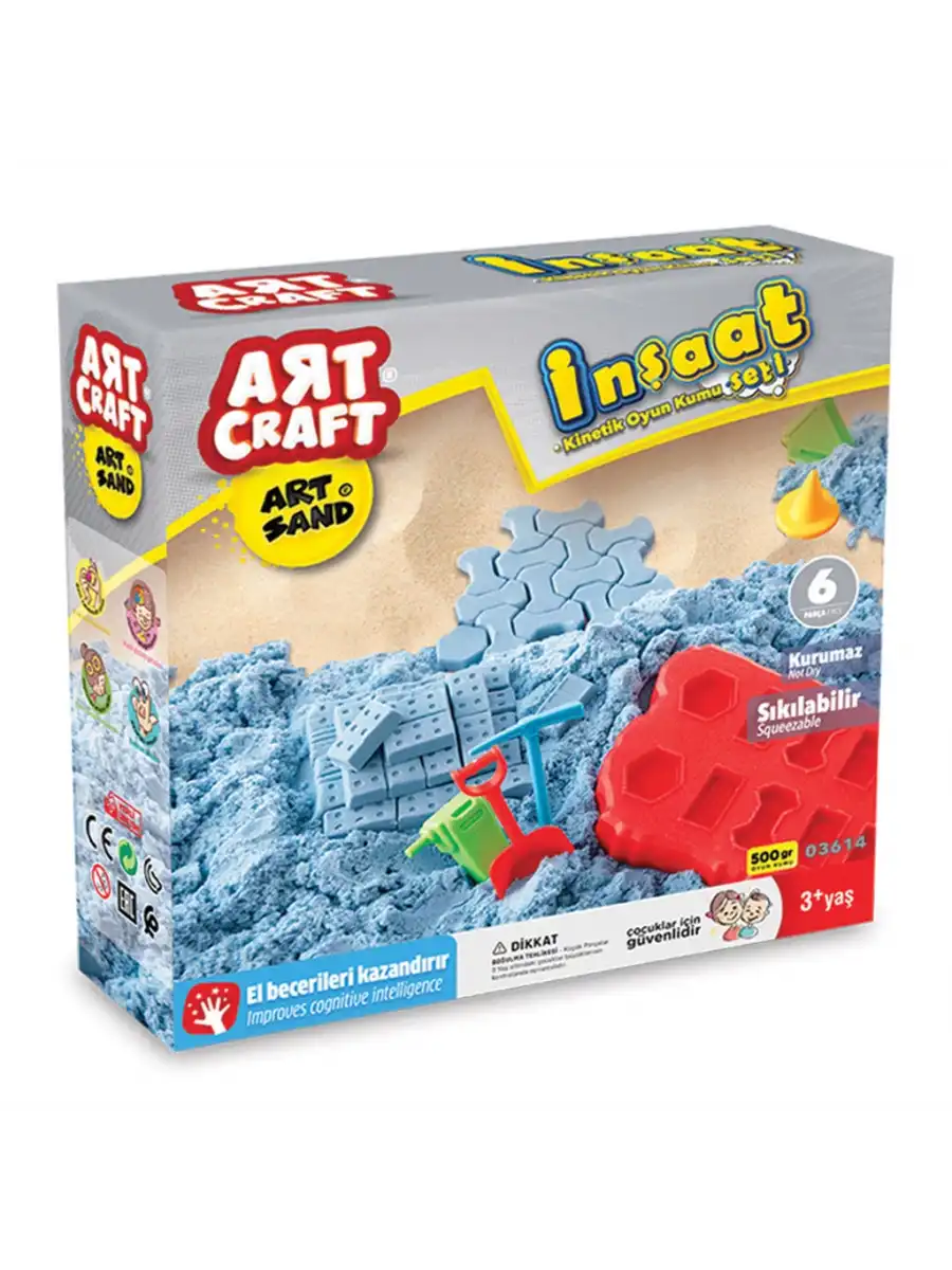 Art Sand İnşaat Seti 500 Gr. - Oyun Kumu Seti - Kinetik Kum Seti - Natural Kum - Doğal Kum
