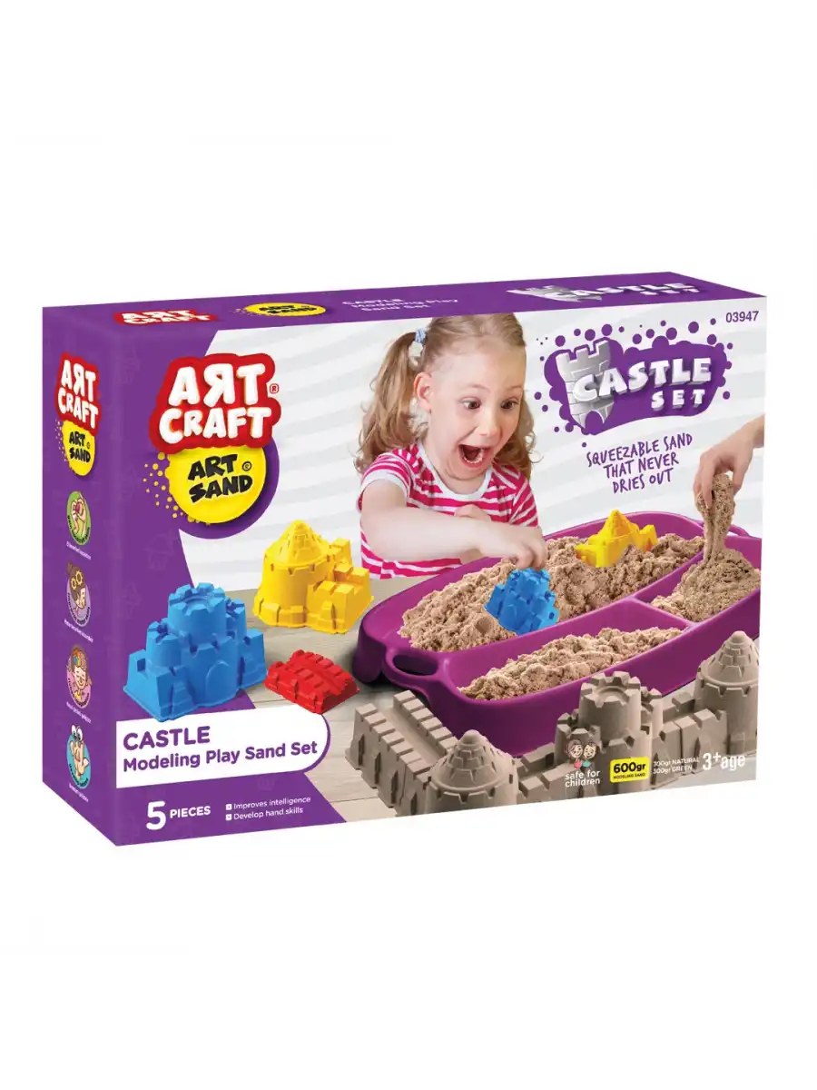 Art Sand Kale Kum Seti 600 Gr. - Oyun Kumu Seti - Kinetik Kum Seti - Natural Kum - Doğal Kum