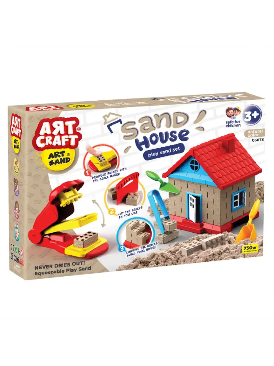 Art Sand Kinetik Ev Kum Seti 750 Gr. - Oyun Kumu Seti - Kinetik Kum Seti - Natural Kum - Doğal Kum