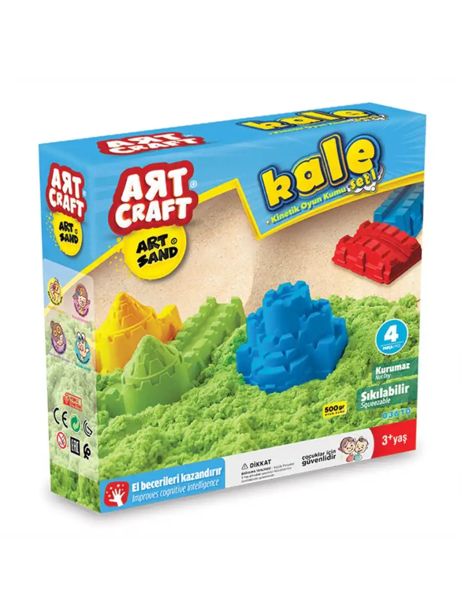 Art Sand Kale Seti 500 Gr. - Oyun Kumu Seti - Kinetik Kum Seti - Natural Kum - Doğal Kum