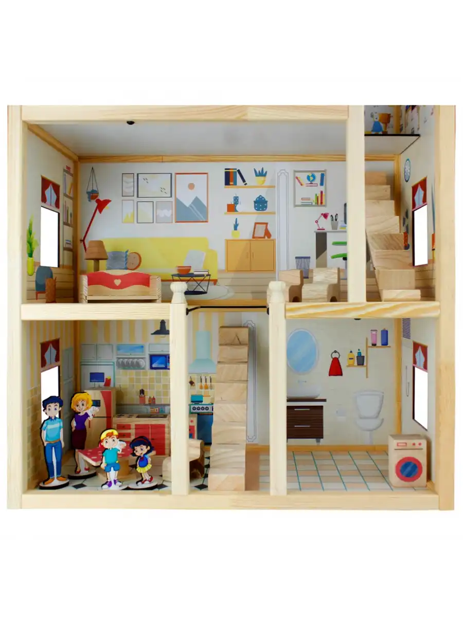 Delüx Ahşap Oyun Evi - Ahşap Tatil Evi - Merdivenli Oyun Evi - Ahşap Ev - Ahşap Oyun Evi
