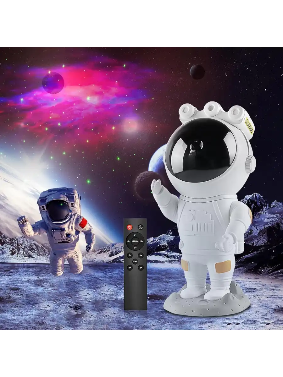 Astronot Galaksi Projektör Kumandalı Gece Lambası Yıldız Ve Samanyolu Projeksiyon Işığı - Astronot Oyuncağı - Astonot Lambası