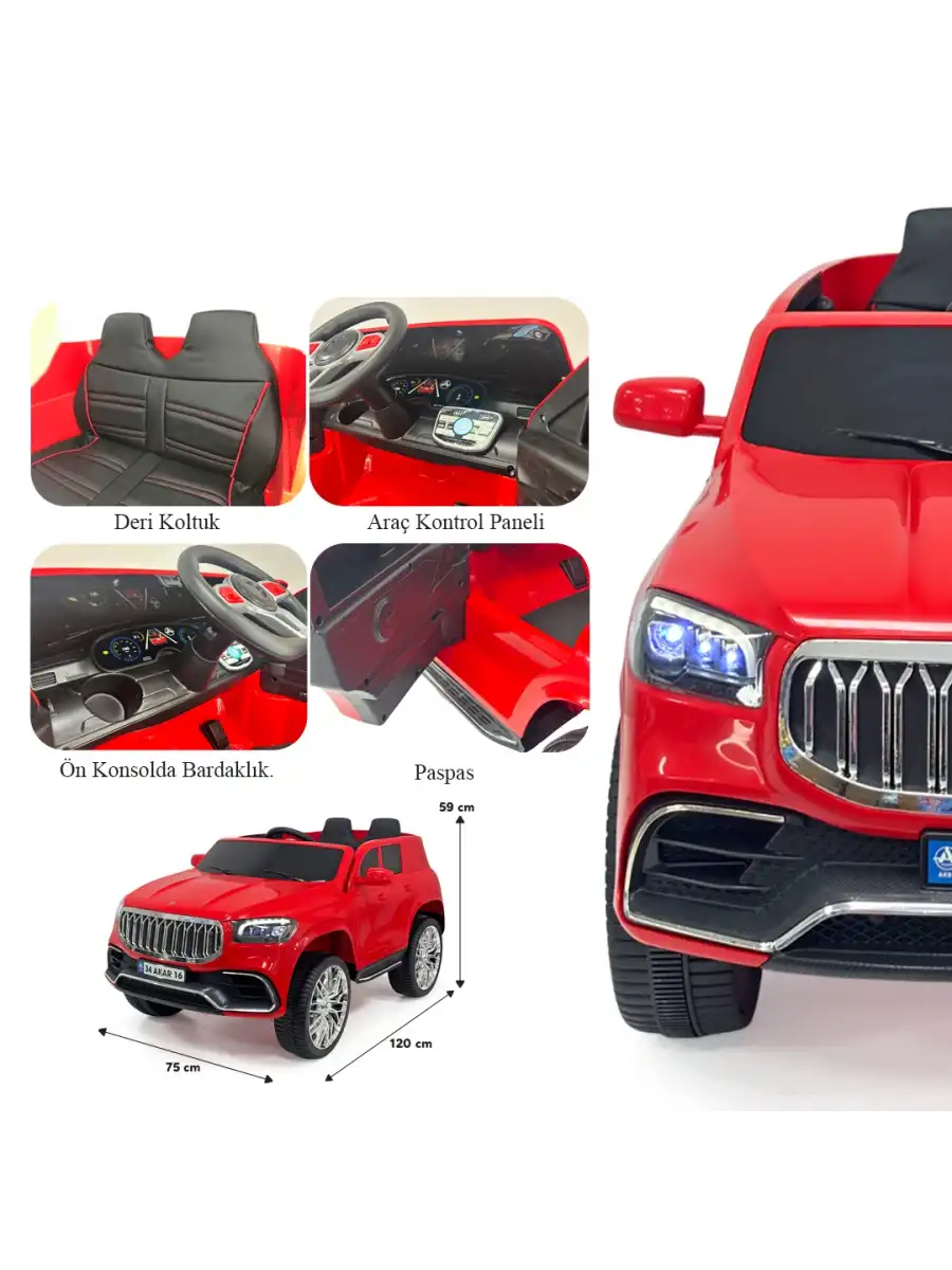 Ata GT Kırmızı Uzaktan Kumandalı 4X2 12 Volt Akülü Araba - RC Togg Akülü Araba Tog Akülü Araç