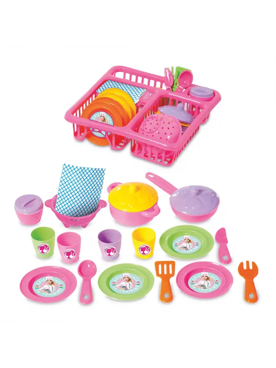 Barbie Bulaşıklık - Mutfak Setleri - Ev Oyuncak Setleri - Bulaşık Seti - Barbie Bulaşık Seti