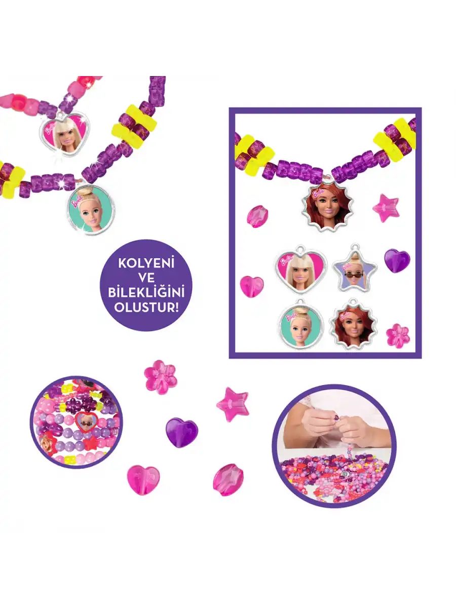 Barbie Çantalı Takı Seti - Dede Takı Seti - Boncuk Kolye Seti - Barbie Oyuncakları