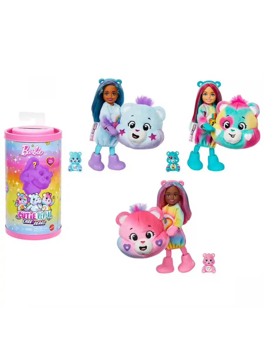 Barbie Chelsea Cutie Reveal Care Bear 2. Seri Peluş Ayı Kıyafet JGH75 - Barbie Chelsea Bebek