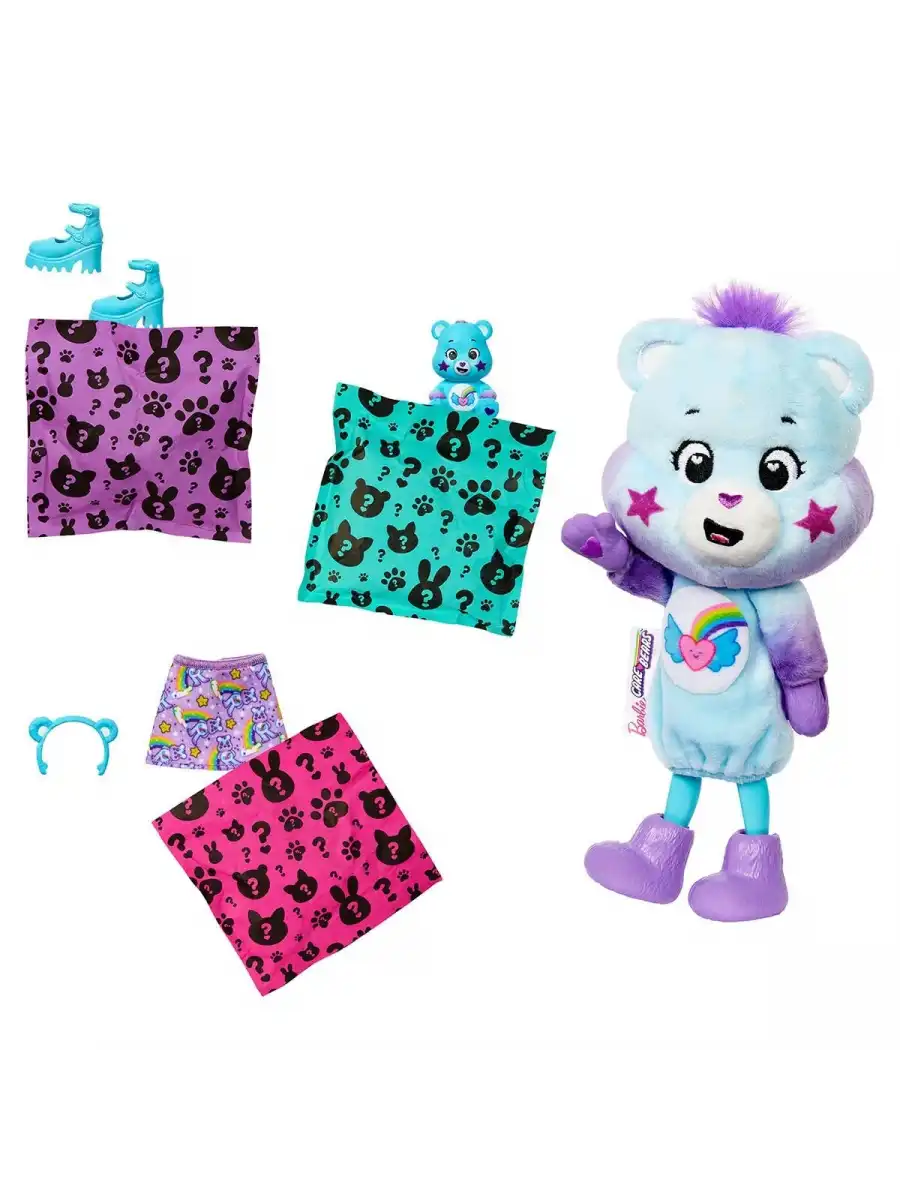 Barbie Chelsea Cutie Reveal Care Bear 2. Seri Peluş Ayı Kıyafet JGH75 - Barbie Chelsea Bebek
