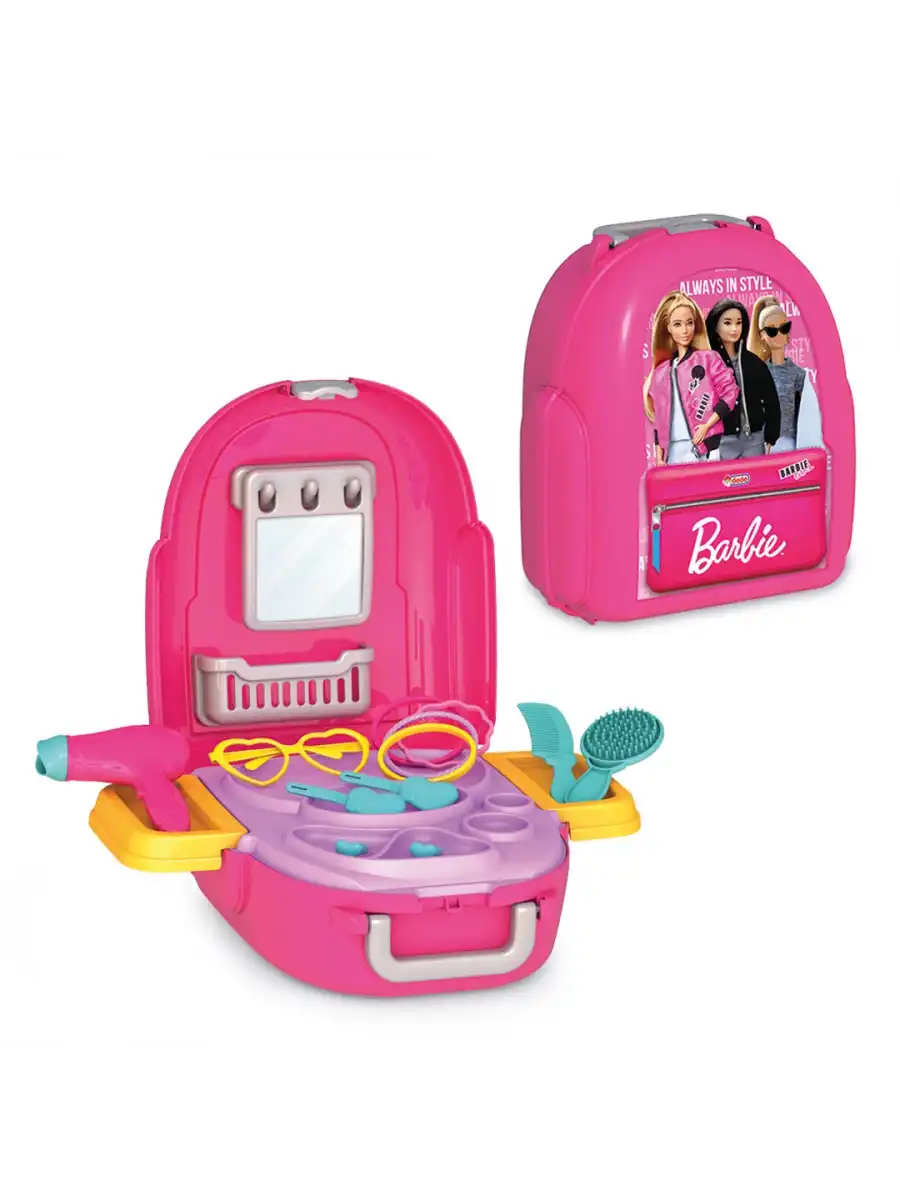 Barbie Güzellik Seti Sırt Çantası - Güzellik Setleri - Kuaför Oyuncak Seti - Makyaj Seti