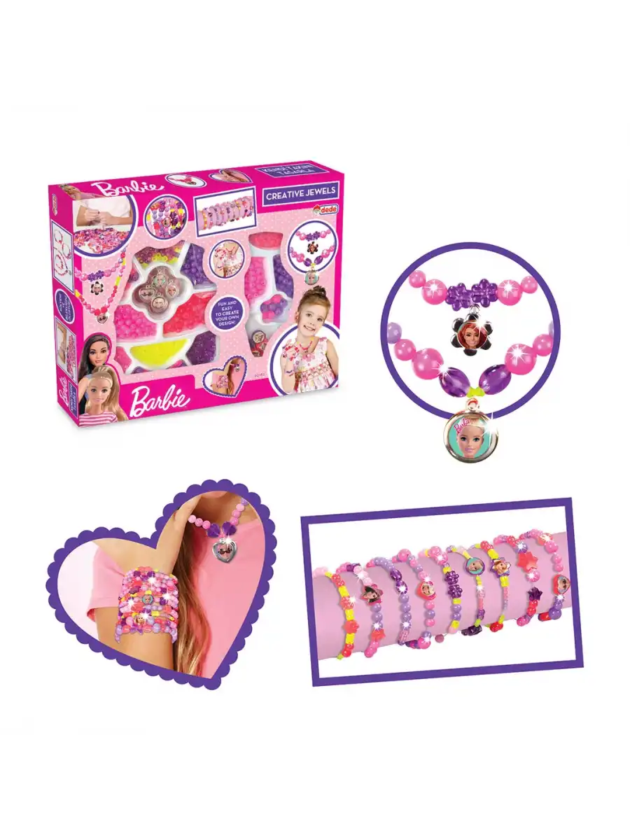 Barbie İkili Takı Seti - Dede Takı Seti - Boncuk Kolye Seti - Barbie Oyuncakları