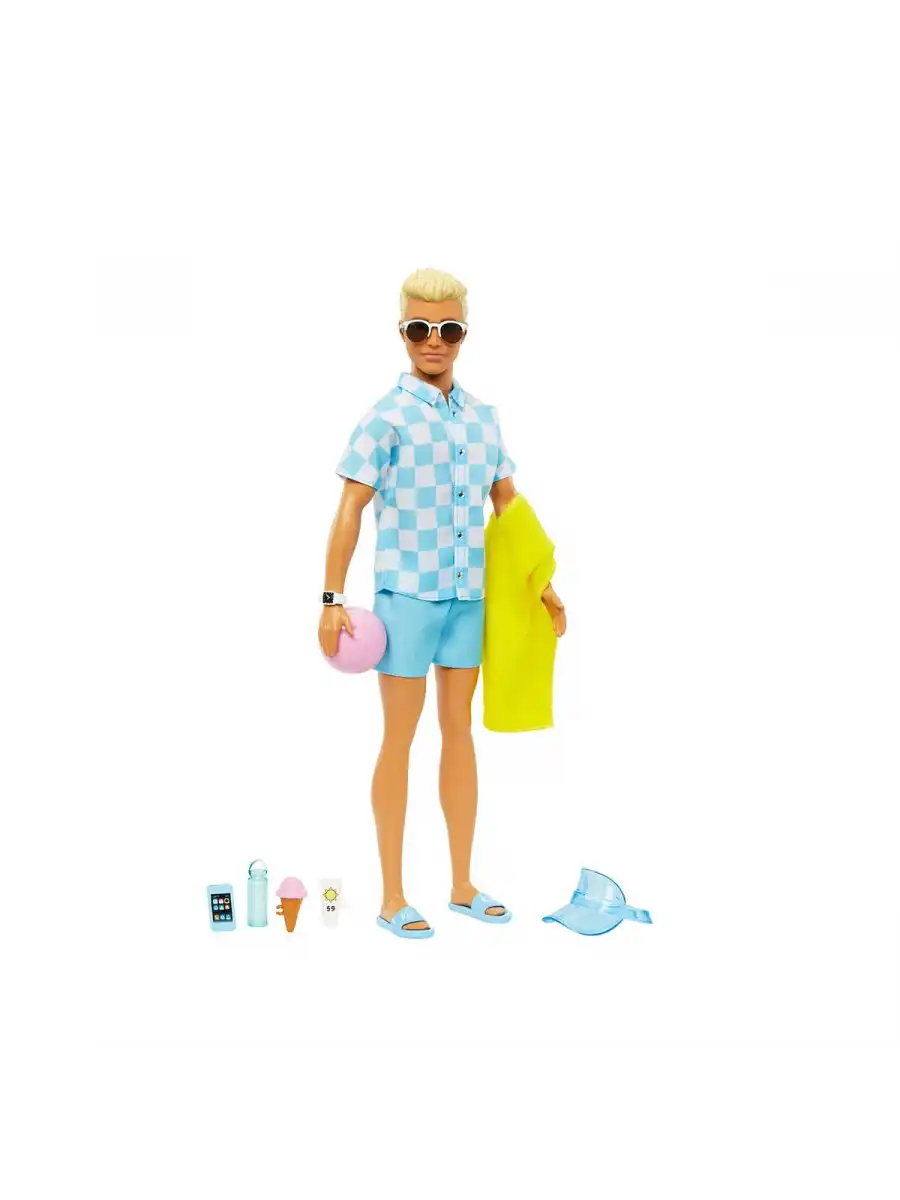 Barbie Ken Plaj Günü Oyun Seti HPL74 - Barbie Ken Bebek Ken Bebek Plaj Seti