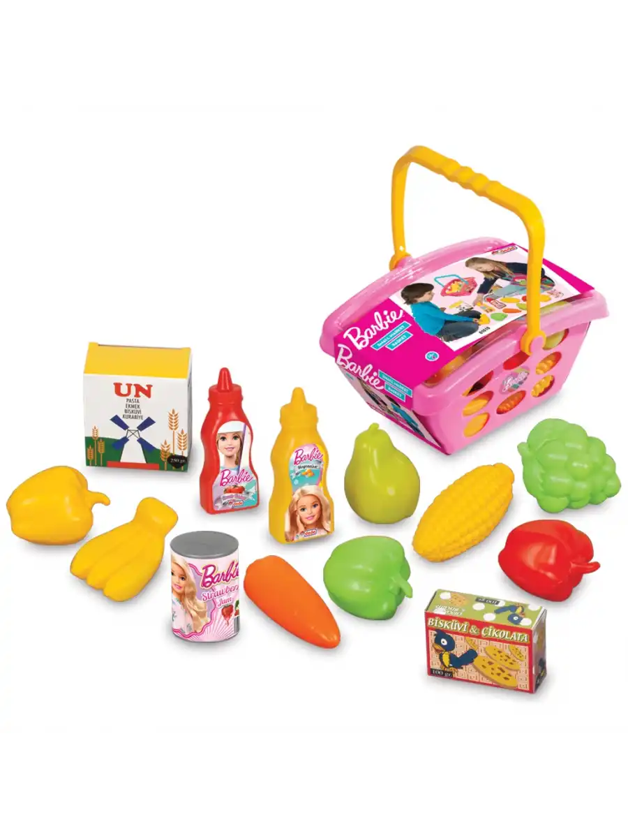 Barbie Küçük Market Sepeti - Mutfak Setleri - Meyve Seti - Sebze Seti