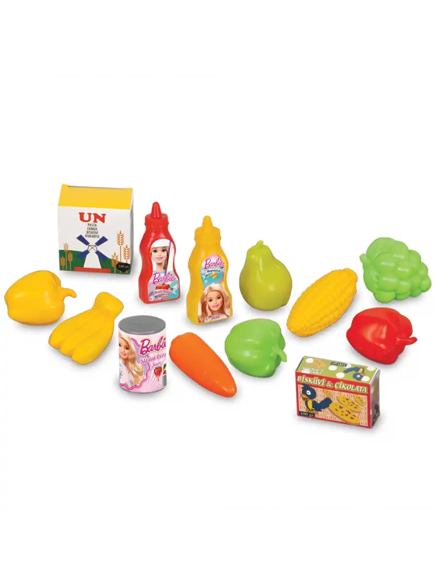 Barbie Küçük Market Sepeti - Mutfak Setleri - Meyve Seti - Sebze Seti