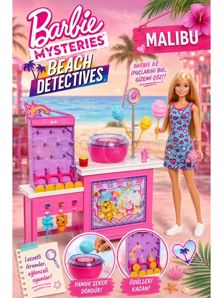 Barbie Mysteries Beach Detectives Malibu Bebek ve Oyun Seti JFV67 - Barbie Bebek