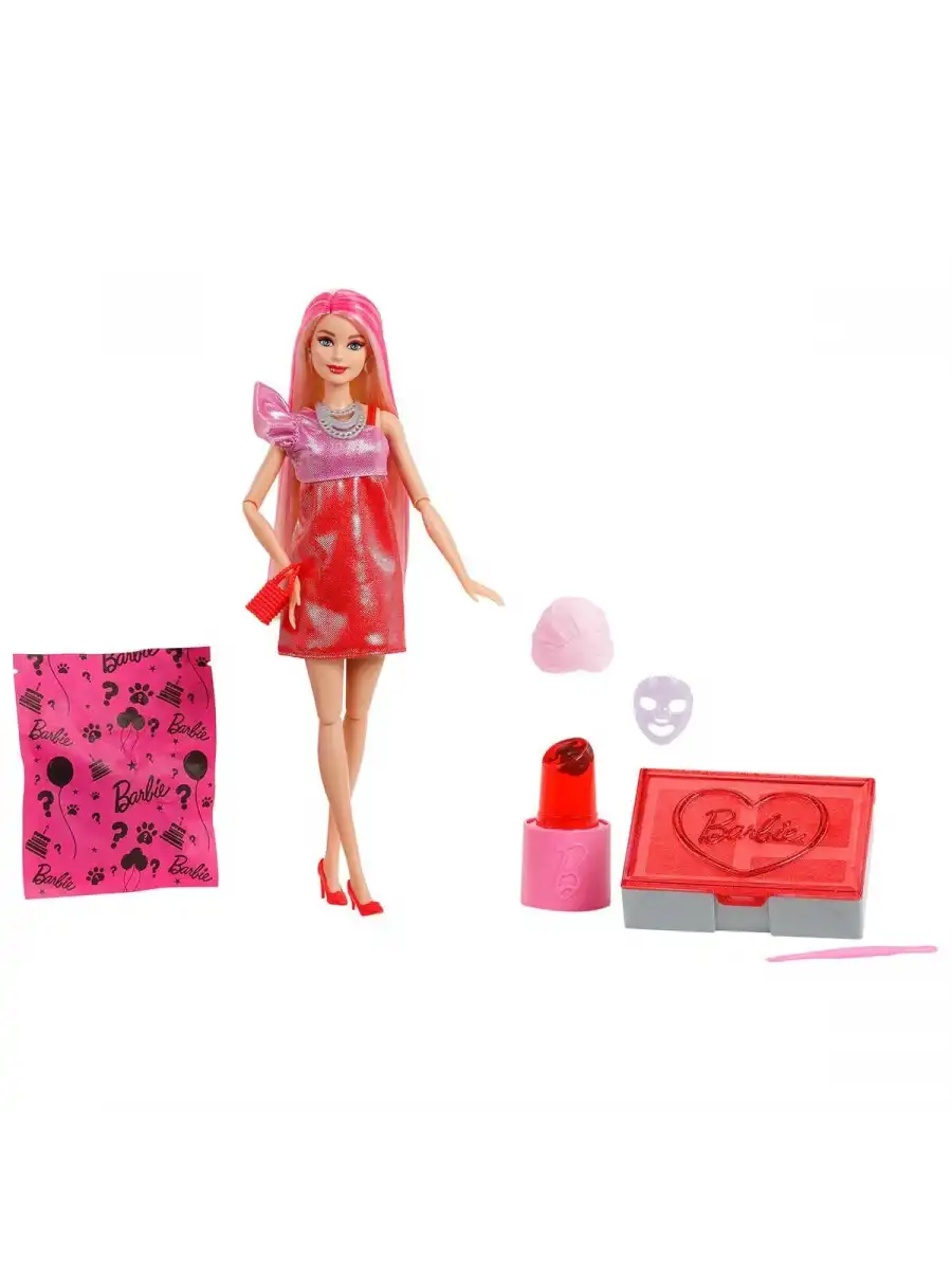 Barbie Party Unboxed Glam Barbie Party Serisi - Kırmızı Elbiseli JFY68 - Barbie Bebek