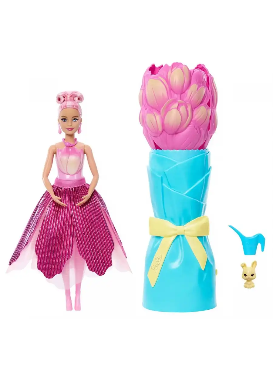 Barbie Petal Pop - Pembe Lale Bebek JMF57 - Barbie Oyuncak Barbie Bebek