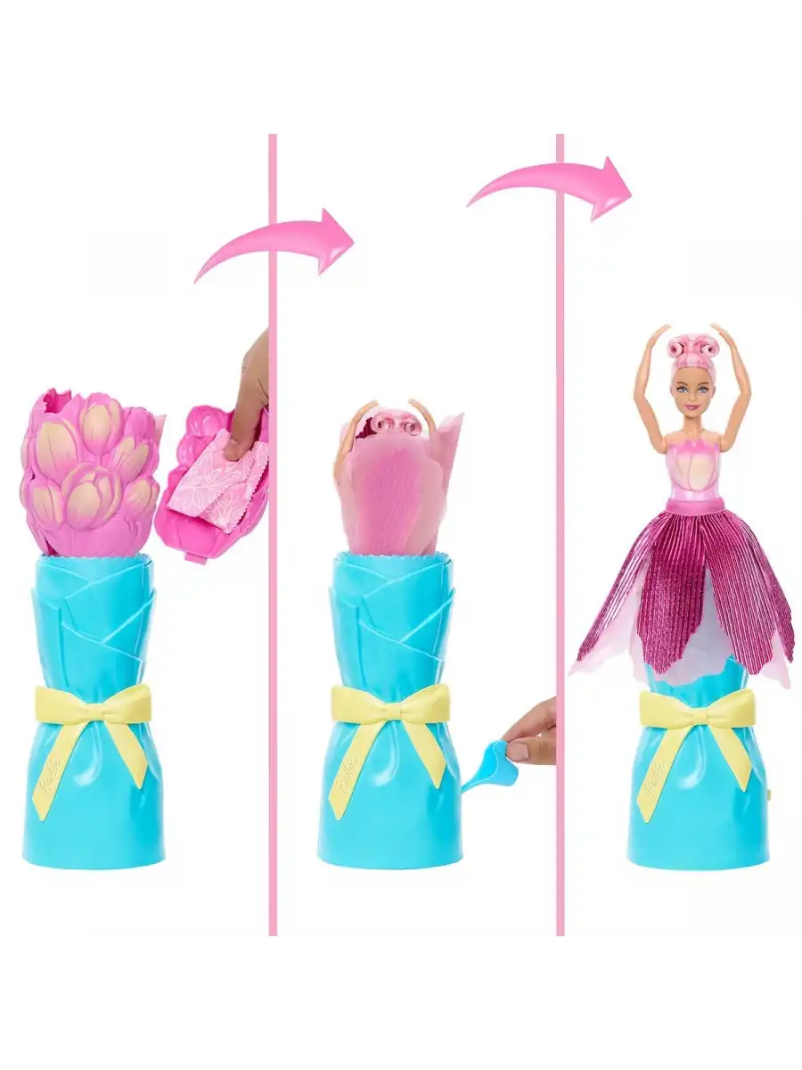 Barbie Petal Pop - Pembe Lale Bebek JMF57 - Barbie Oyuncak Barbie Bebek