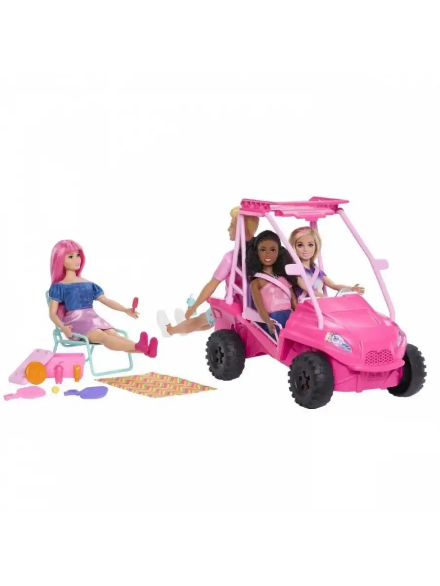 Barbie Plaj Arabası Oyun Seti - Barbie Mysteries: Beach Detectives JFV68 - Barbie Bebek