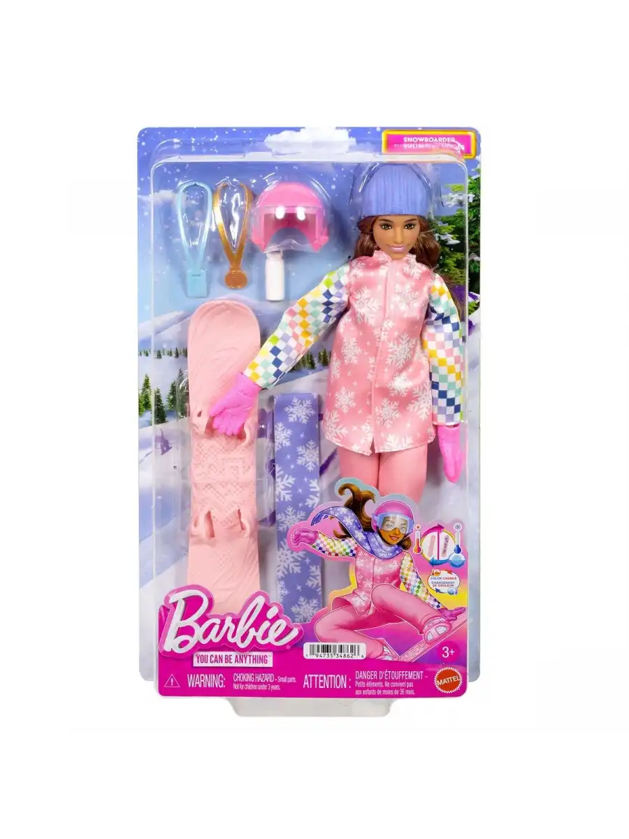 Barbie Snowboard Sporcusu Oyun Seti JKF78 - Barbie Oyuncak Barbie Bebek