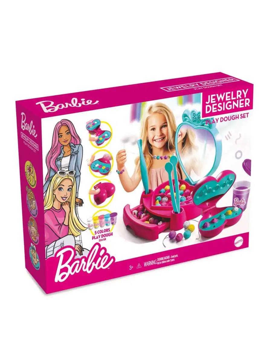 Barbie Takı Tasarla Hamur Seti 280 Gr. - Oyun Hamuru Seti - Hamur Setleri - Hamur Kalıpları - Barbie Hamur Seti