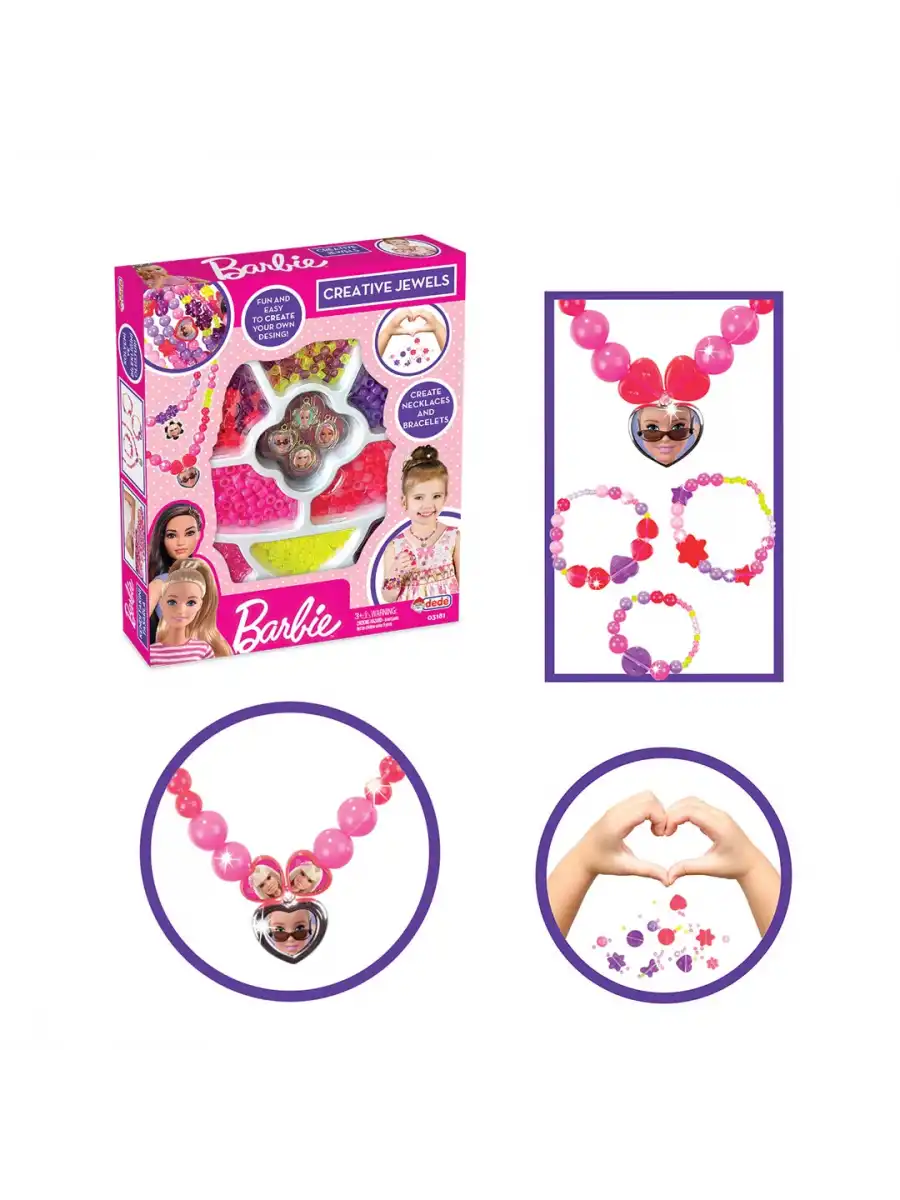 Barbie Tekli Takı Seti - Dede Takı Seti - Boncuk Kolye Seti - Barbie Oyuncakları