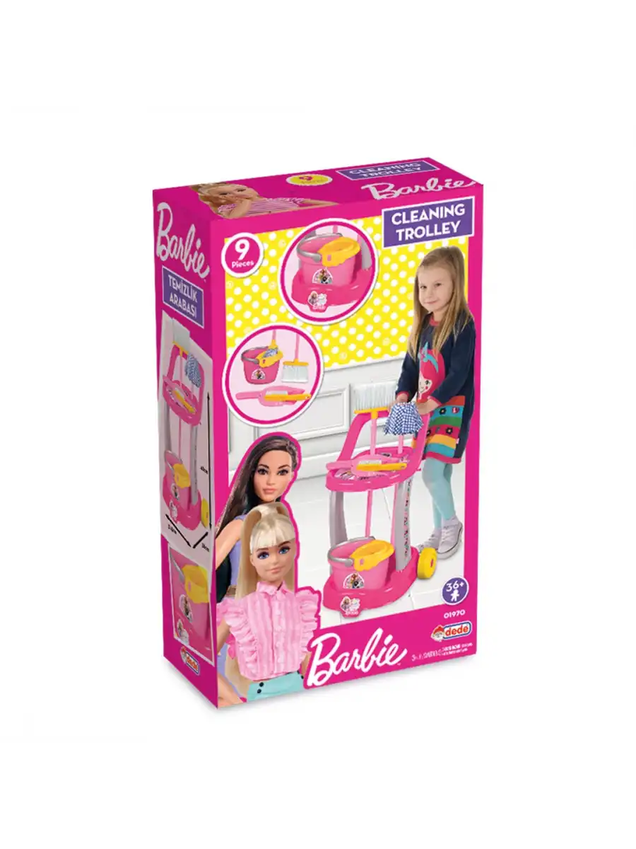 Barbie Temizlik Arabası - Ev Eşyaları Seti - Ev Oyuncakları Seti - Vileda Seti
