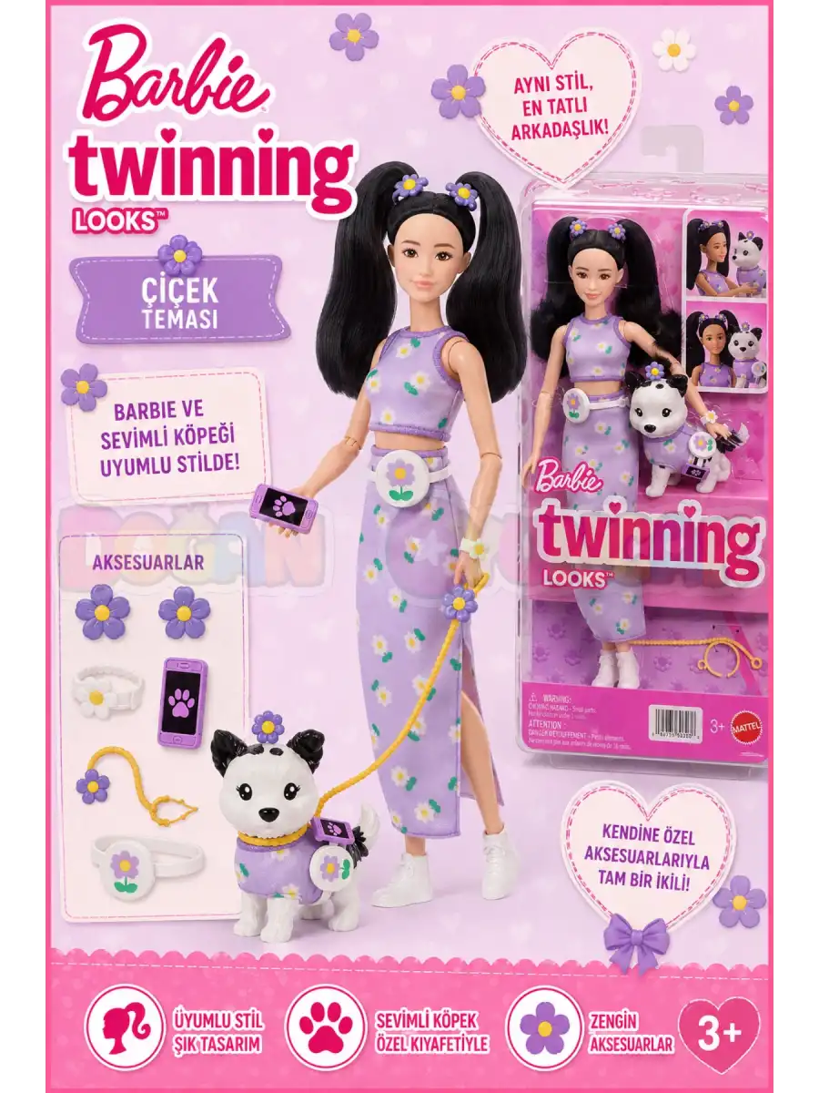 Barbie Twinning Looks - Çiçek Teması JFP39 - Barbie Oyuncak Barbie Bebek