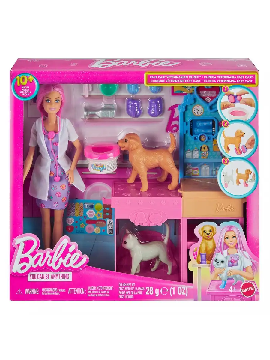 Barbie ve Veteriner Kliniği ve Aksesuarları JFX93 - Barbie Bebek Hayvan Bakım Ünitesi