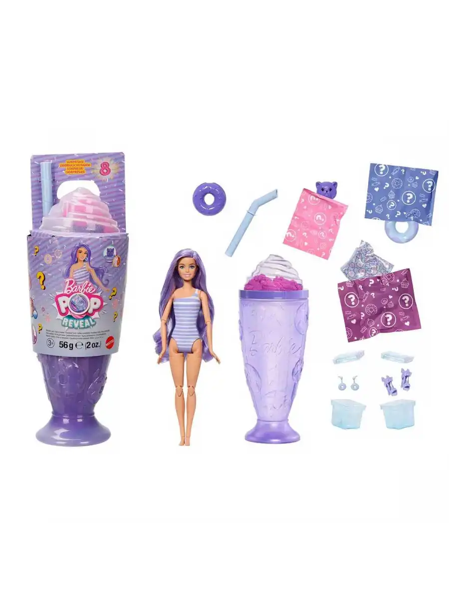 Barbie Pop Reveal Atıştırmalık Serisi JFY00 - Barbie Bebek Barbie Renk Değiştiren Süpriz Paket