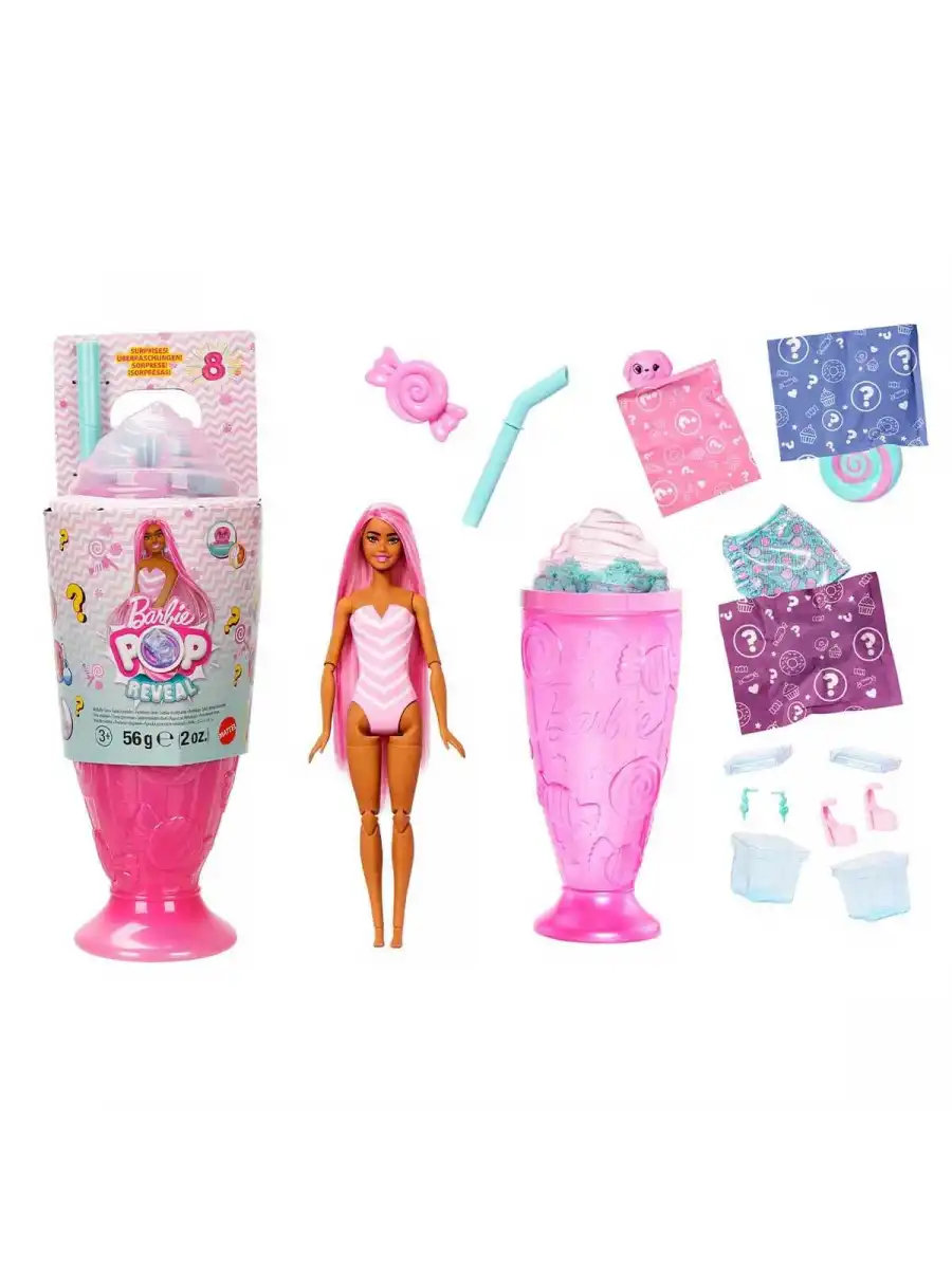Barbie Pop Reveal Atıştırmalık Serisi JFY00 - Barbie Bebek Barbie Renk Değiştiren Süpriz Paket