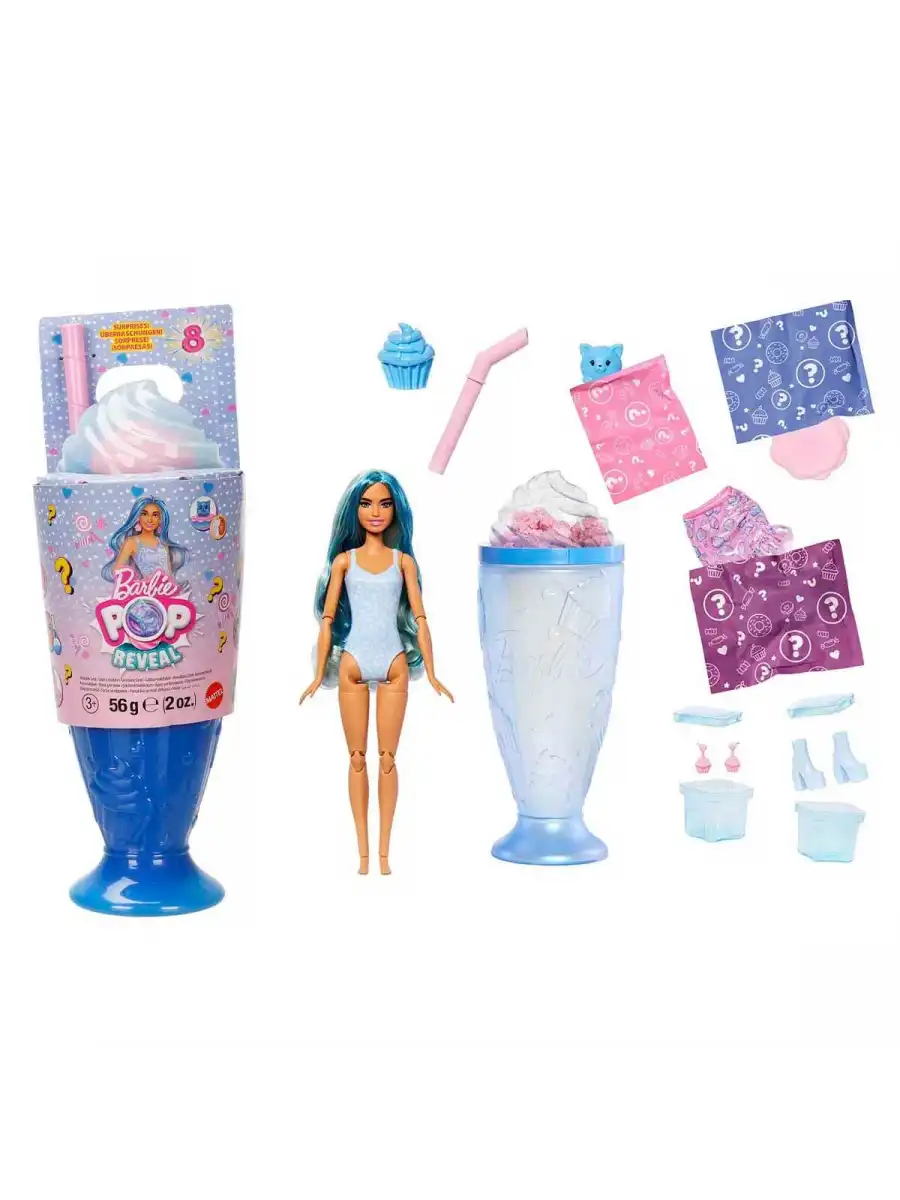 Barbie Pop Reveal Atıştırmalık Serisi JFY00 - Barbie Bebek Barbie Renk Değiştiren Süpriz Paket