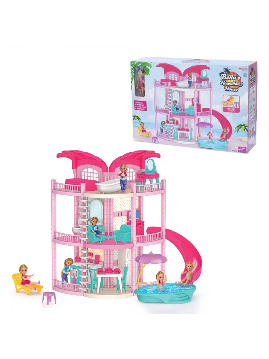 Bellanın Hawai Evi - Bella Oyuncak Ev - Barbie Ev Seti - Bellanın Hawai Evi - Bella Havuzlu Hawai Evi