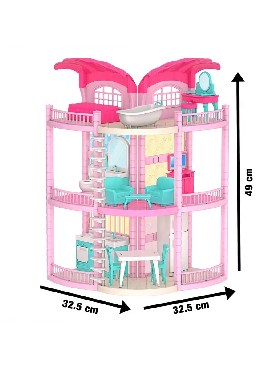 Bellanın Masal Evi - Bella Oyuncak Ev - Barbie Ev Seti - Bellanın Masal Evi - Bella 3 Katlı Evi