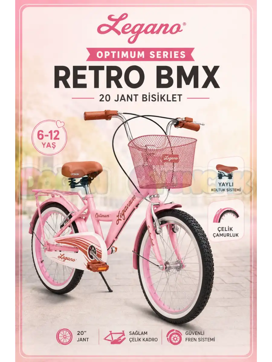 BMX Legano Optimum Series Retro 20 Jant Bisiklet Pembe - BMX 20 Jant Çocuk Bisikleti