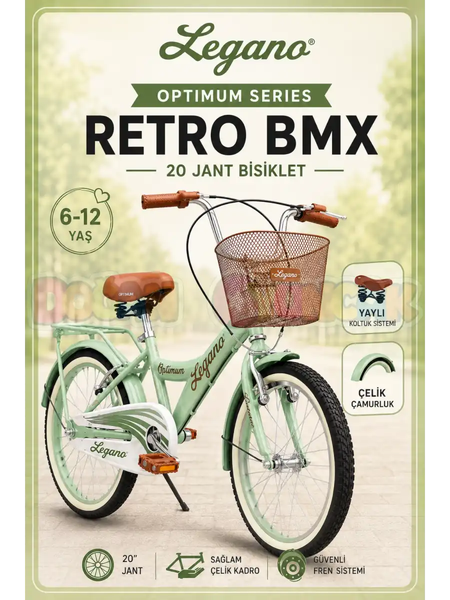 BMX Legano Optimum Series Retro 20 Jant Bisiklet Yeşil - BMX 20 Jant Çocuk Bisikleti