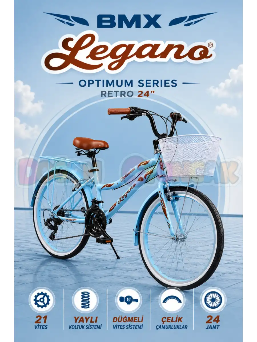 BMX Legano Optimum Series Retro 24 Jant Bisiklet Mavi - 21 Vites 24 Jant Bisiklet