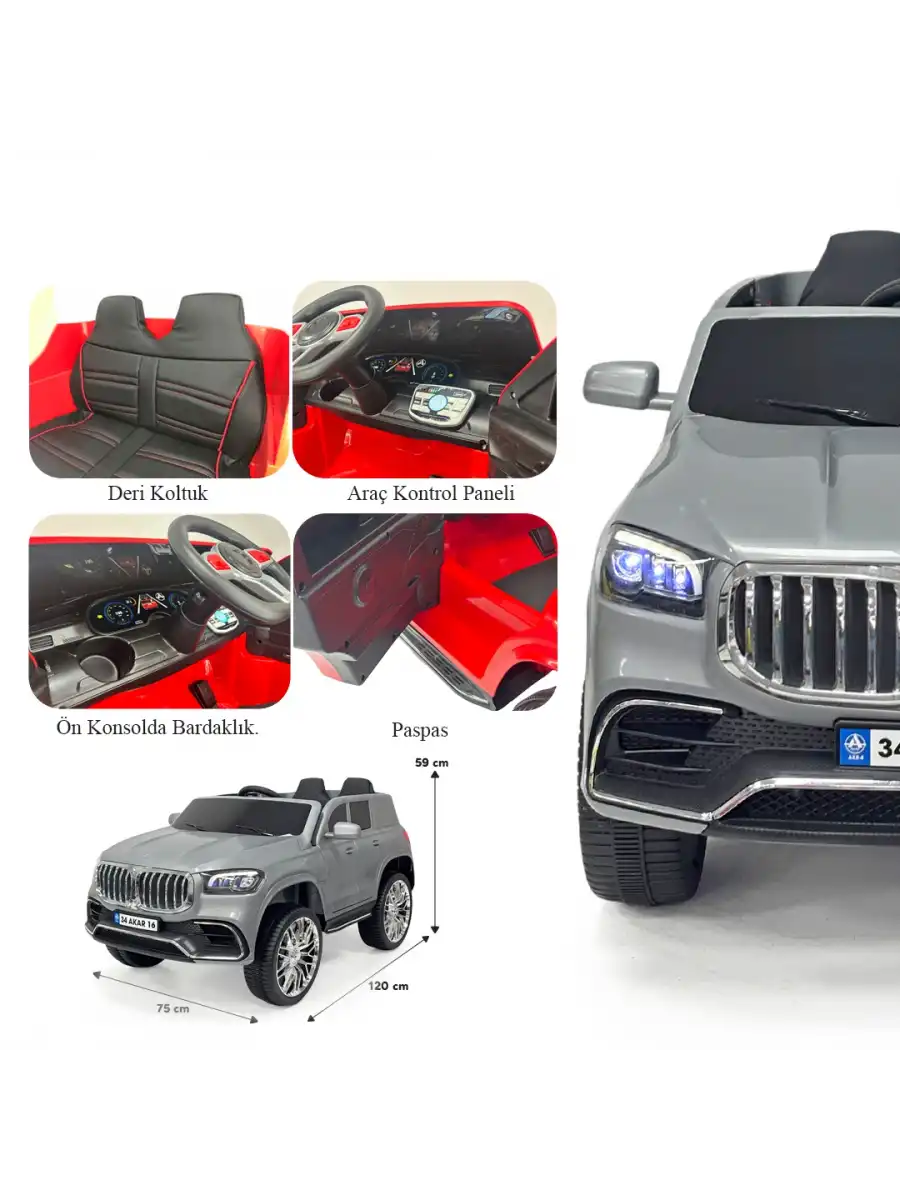Bold GT Gri Uzaktan Kumandalı 4X2 12 Volt Akülü Araba - RC BMW Akülü Araba BMW Akülü Araç