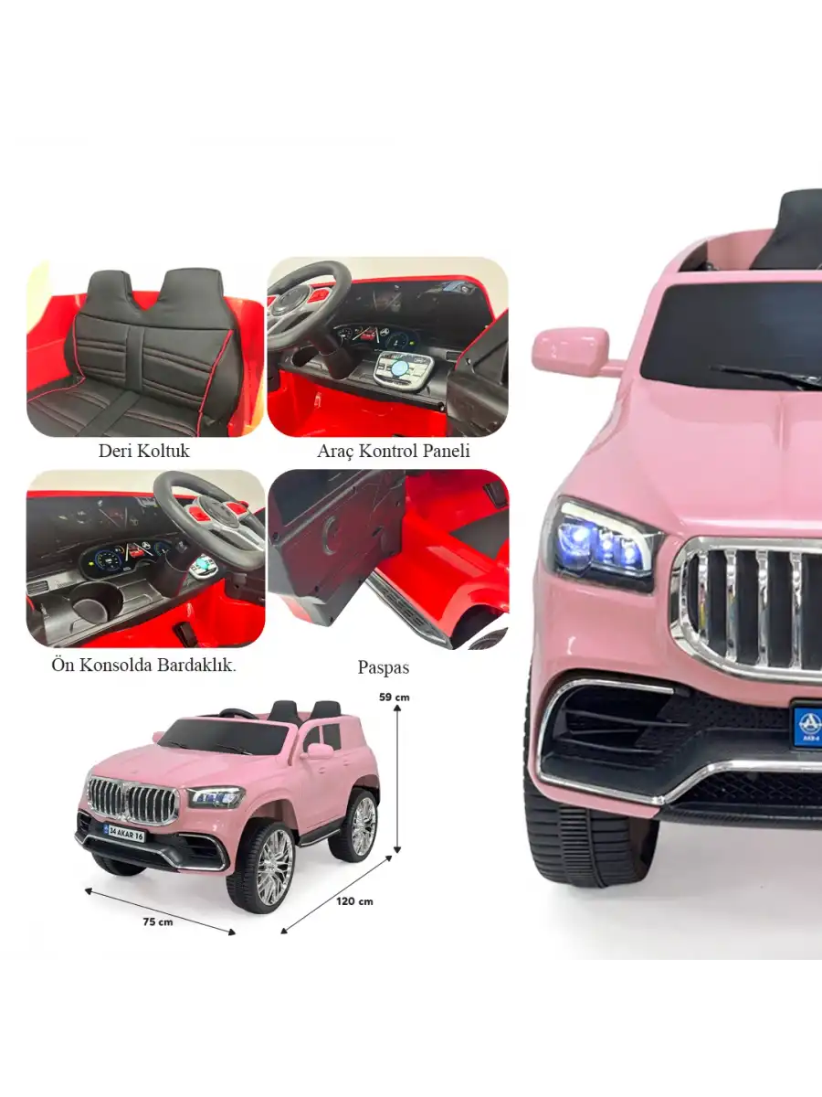 Bold GT Pembe Uzaktan Kumandalı 4X2 12 Volt Akülü Araba - RC BMW Akülü Araba BMW Akülü Araç