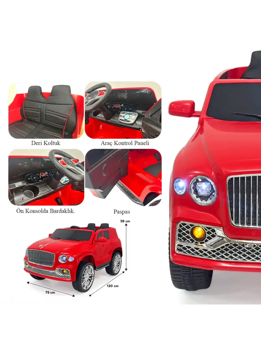 Boss GT Kırmızı Uzaktan Kumandalı 4X2 12 Volt Akülü Araba - RC Maybach Akülü Araba