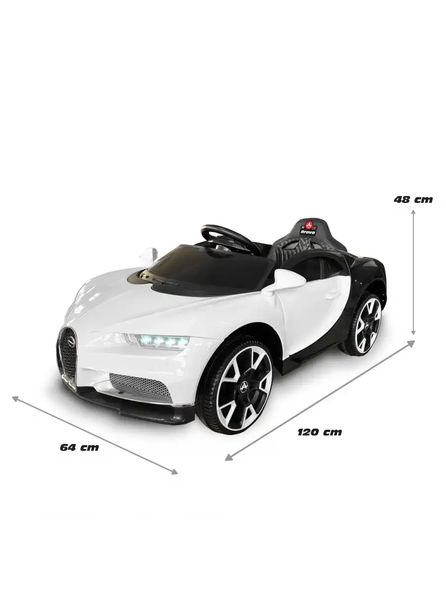 Bravo GT Beyaz Uzaktan Kumandalı 4X2 12 Volt Akülü Araba - RC Bugatti Akülü Araba