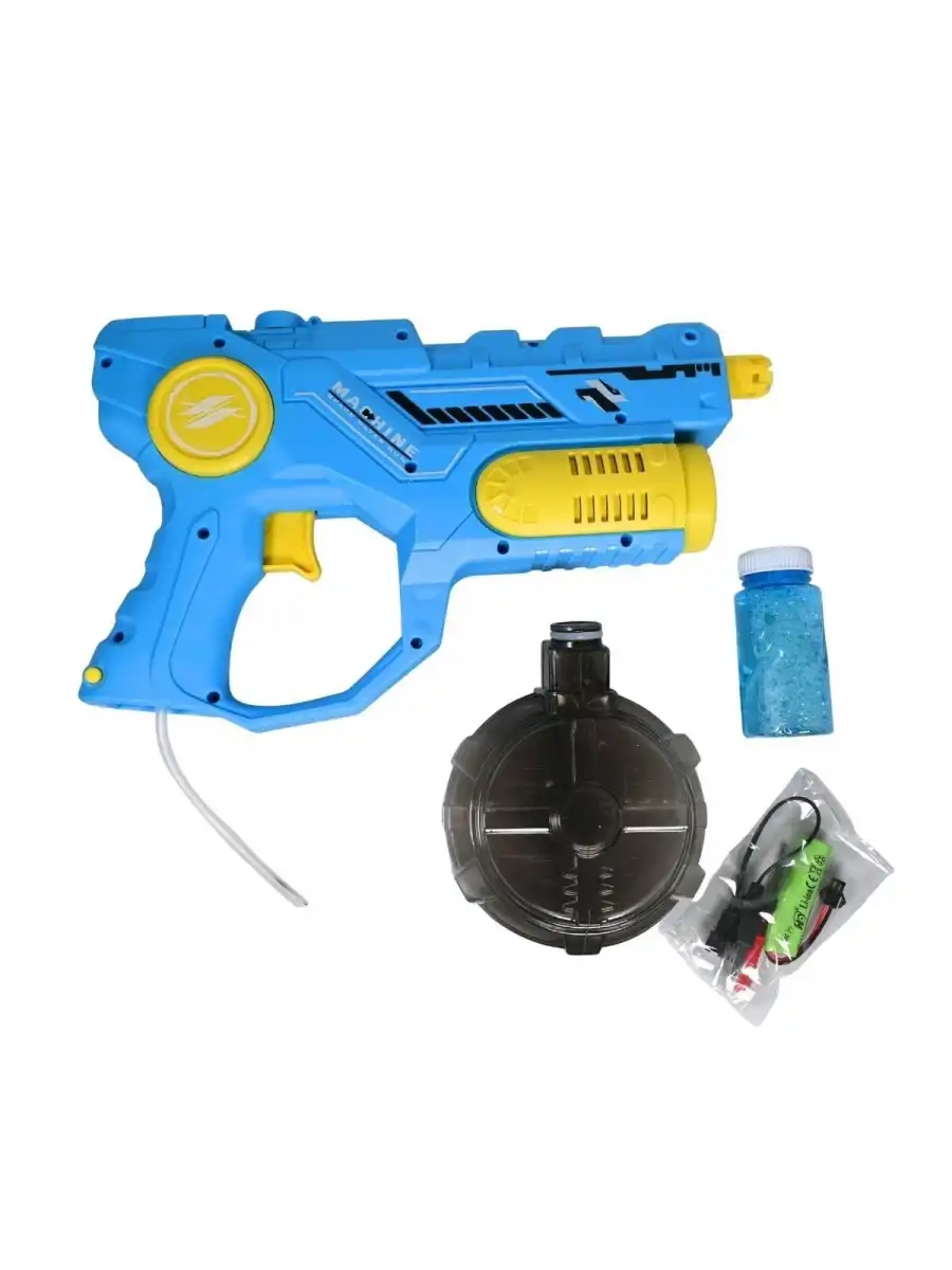 Şarjlı 2si 1 Arada Su Tabancası ve Baloncuk Tabancası Mavi - Elektirikli Water Gun Köpük Tabancası
