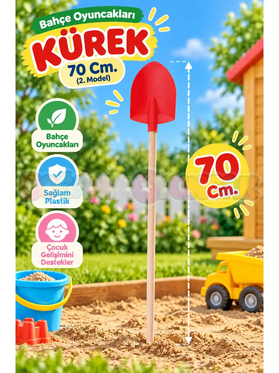 Büyük Bahçe Oyuncakları - Kürek 70 Cm. (2. Model)