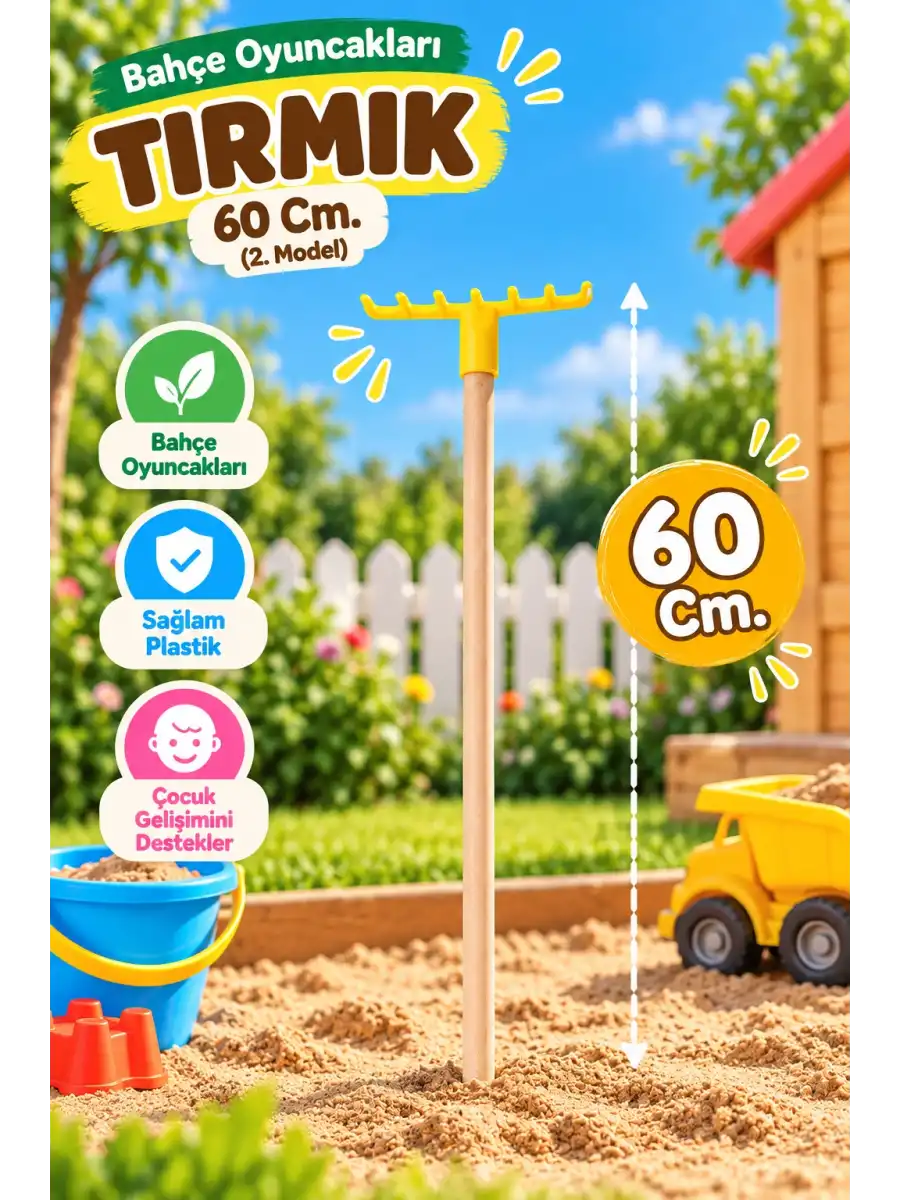 Büyük Bahçe Oyuncakları - Tırmık 60 Cm. (2. Model)