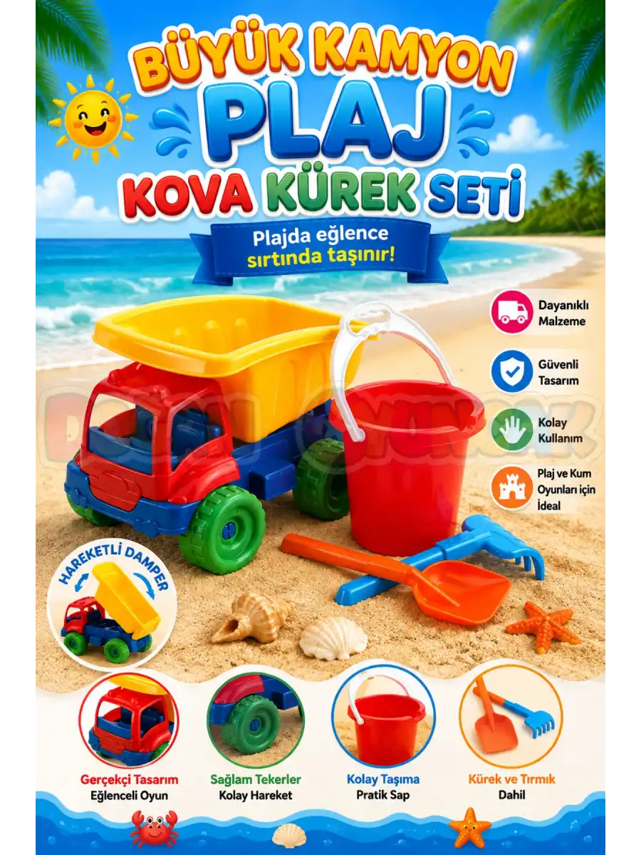 Büyük Kamyon Plaj Kova Kürek Seti 01265